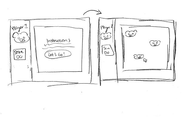 A refined pencil drawing of one of the thumbnail sketches.